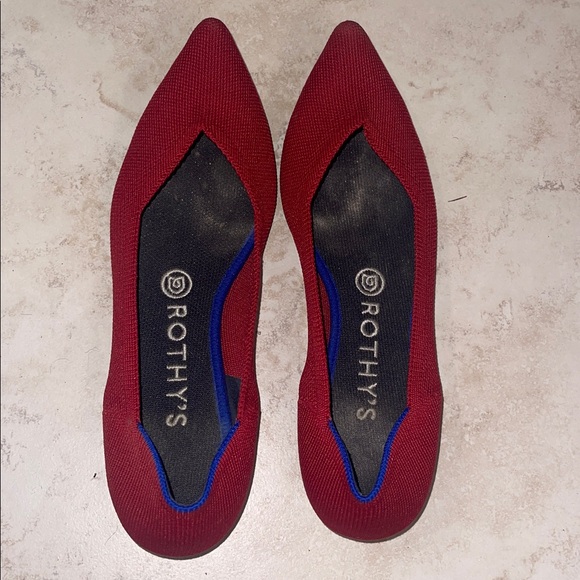 Rothy's Shoes - ROTHY'S THE POINT RED FLAT SHOES